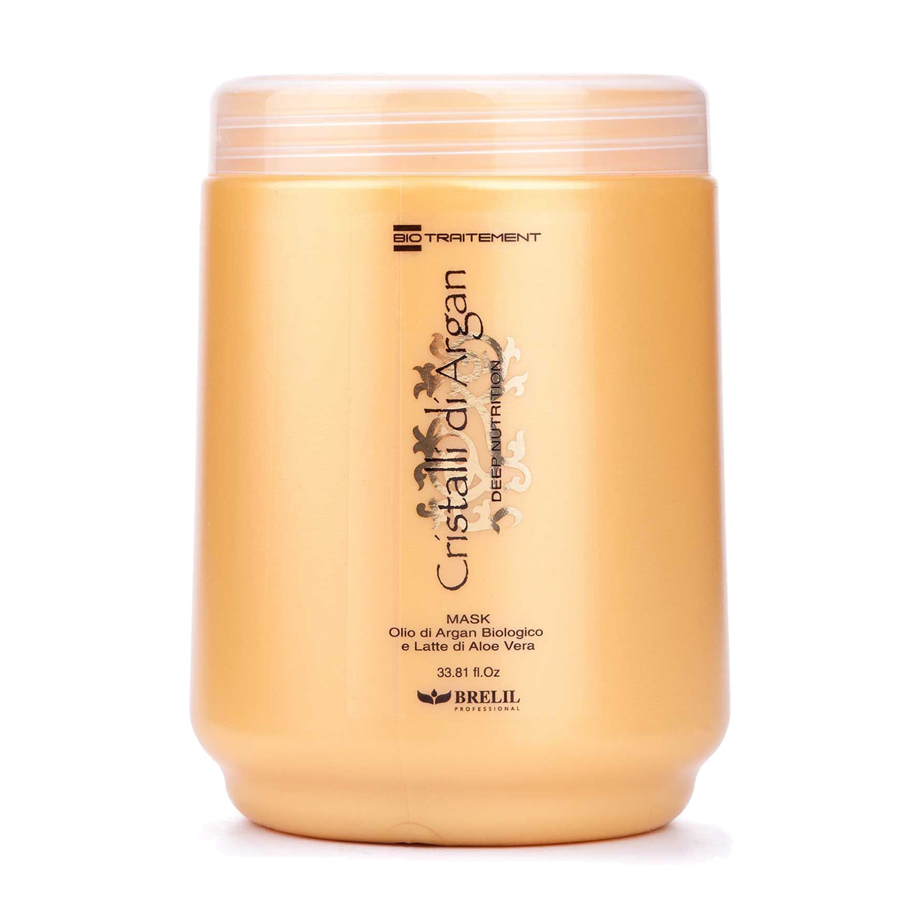 Маска для глибокого відновлення волосся Brelil Bio Traitement Cristalli d'Argan Mask Deep Nutrition з олією арганії та алое вера, 1 л